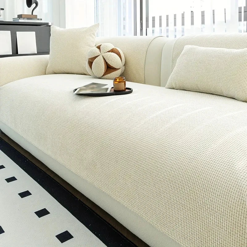 Capa de Sofá Minimalista Jacquard Antiderrapante