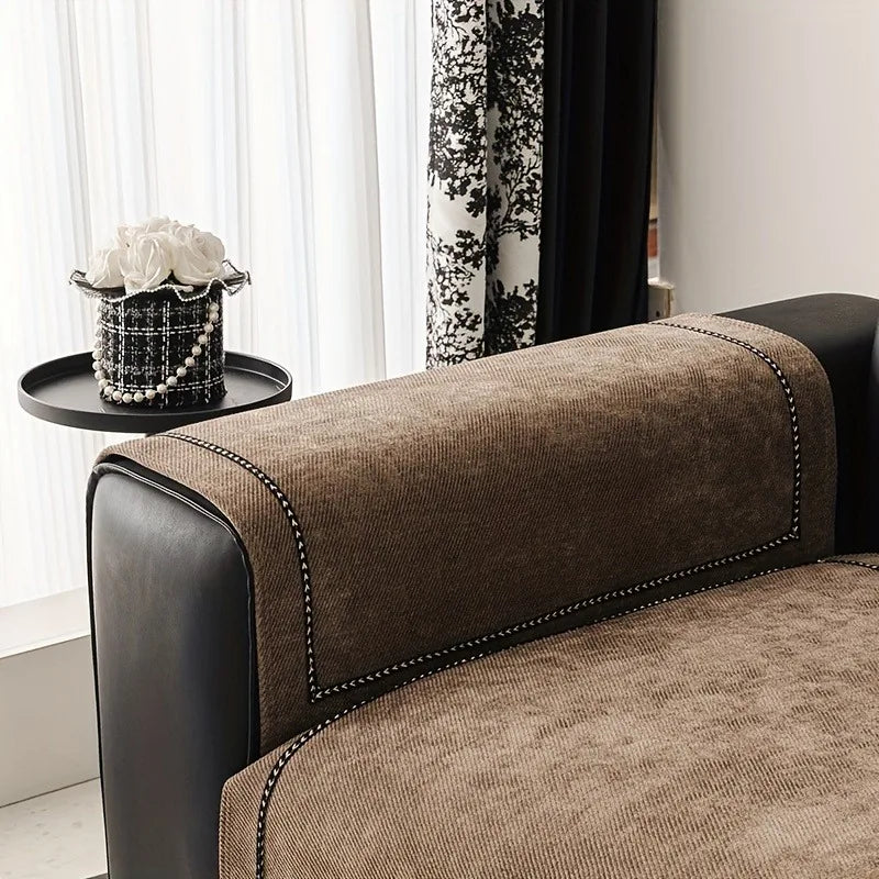 Vintage-Style Chenille Sofa Slipcover Universal Non-Slip, Pet-Friendly Couch Cover for All Seasons Fits Single to Four-Seater