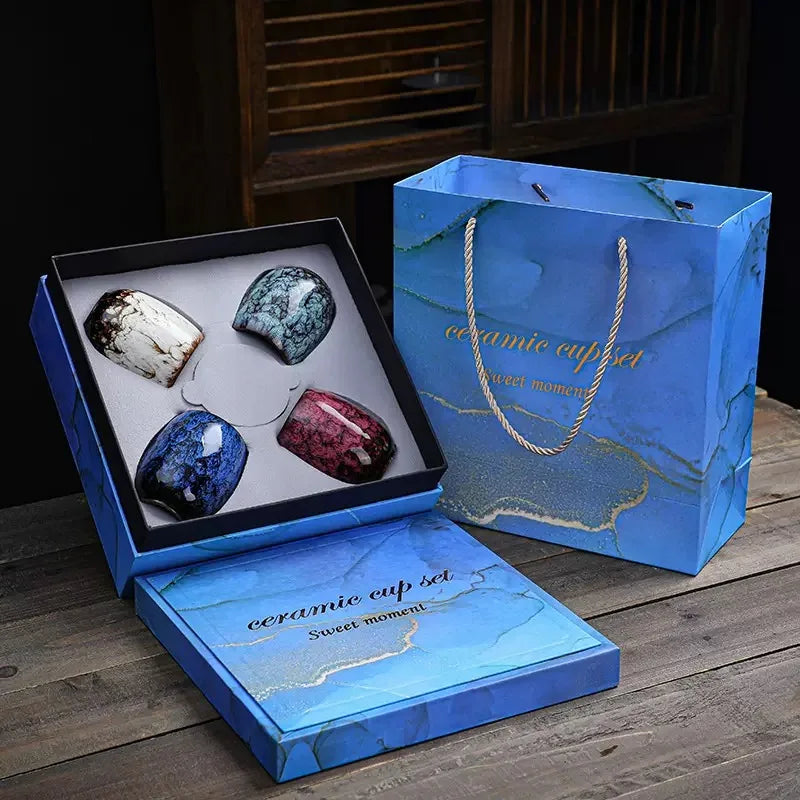 175ML Ceramic Coffee Mugs Teacup Porcelain Expresso Cup Home Creative Tea Cup Set Box Package керамические бокалы