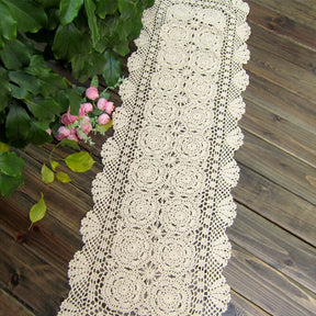 Handmade Cotton Crocheted Tablecloth Lace Doilies Flower Table Runner For Home Coffee Shop Table Decoration 1PCS/Lot
