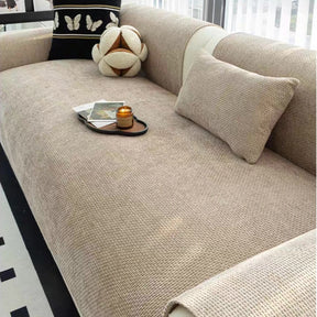 Minimalist Solid Weaving Jacquard Anti-Slip Sofa Cover for All Seasons Living Room 1/2/3/4 Furniture Decor Couch Seat Cover