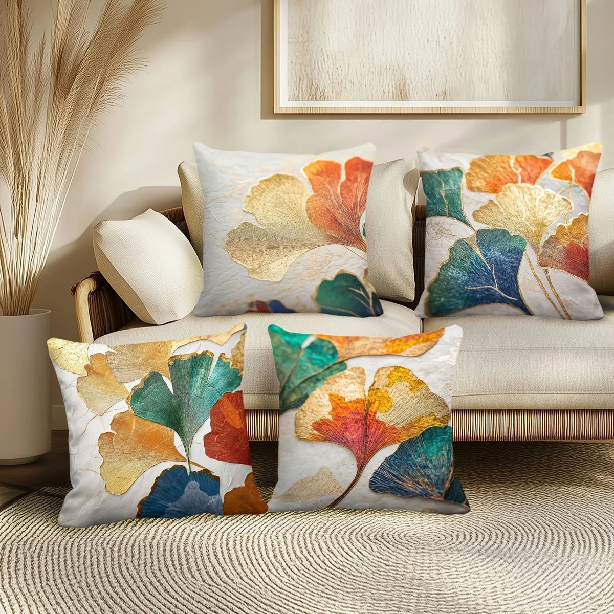 1 pçs ginkgo folha capa de almofada para casa sala estar quarto sofá escritório fronha decorativa almofadas macias 45x45cm