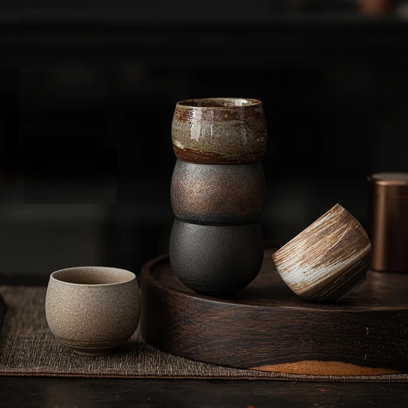 Mini Creative Coffee Cup 80ml Retro Durable Coarse Ceramic Tea Cup Mug