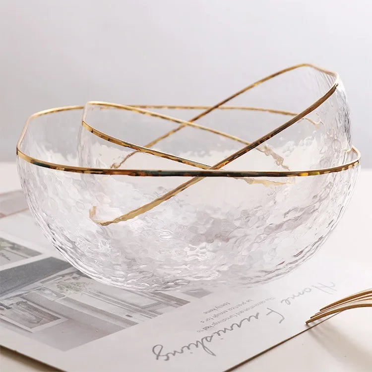 Tigela Salada Glass Gold