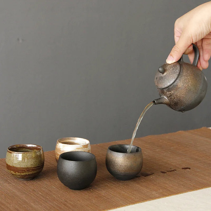 Mini Creative Coffee Cup 80ml Retro Durable Coarse Ceramic Tea Cup Mug