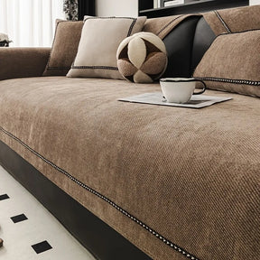 Vintage-Style Chenille Sofa Slipcover Universal Non-Slip, Pet-Friendly Couch Cover for All Seasons Fits Single to Four-Seater