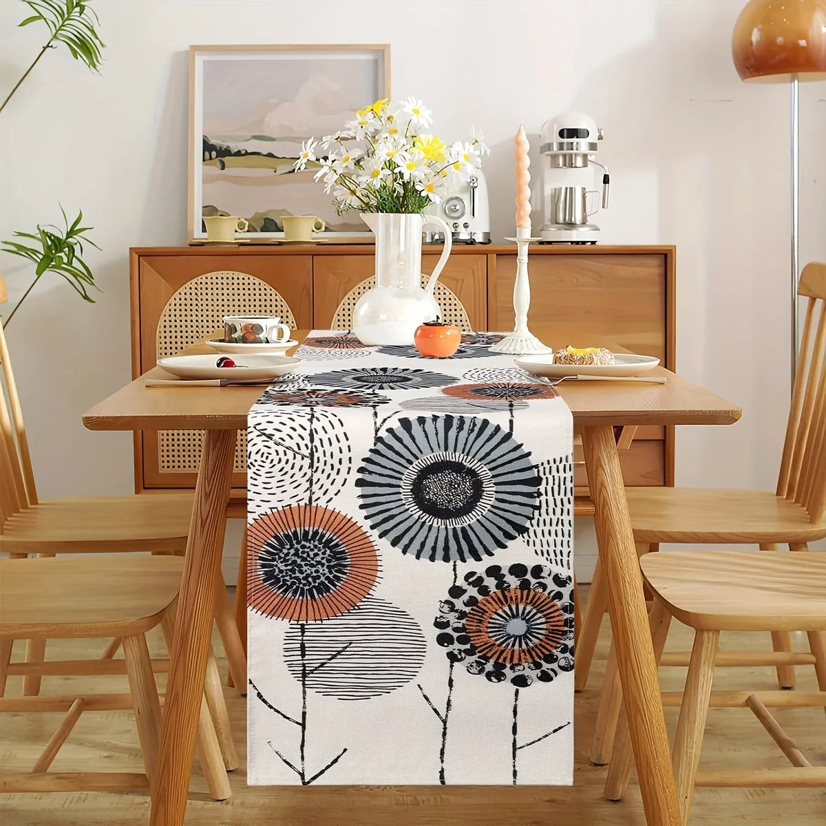 Caminho de Mesa Floral Abstrato